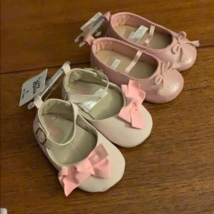 2 pairs of baby girl shoes 9-12 month. NWT